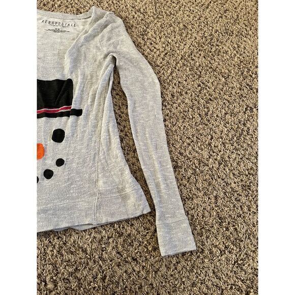 Aeropostale Vintage gray thin women's snowman top size medium‎ - Picture 4 of 6